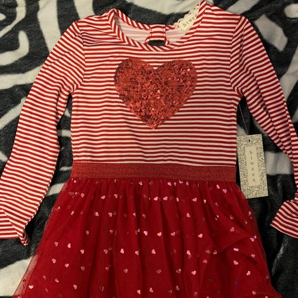 btween Dresses 5 Year Old Little Girl Dress Heart Dress Brand